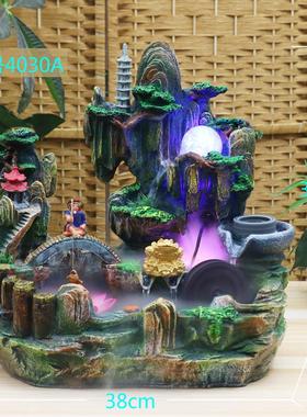 创意客厅家居饰品招财摆件风水轮流水喷泉假山工艺品开业乔迁礼品