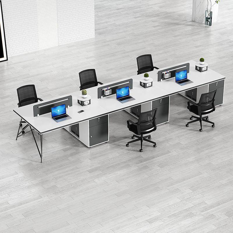 员工办公家具职员桌办公桌4人位简约现代工业风工位办公桌椅组