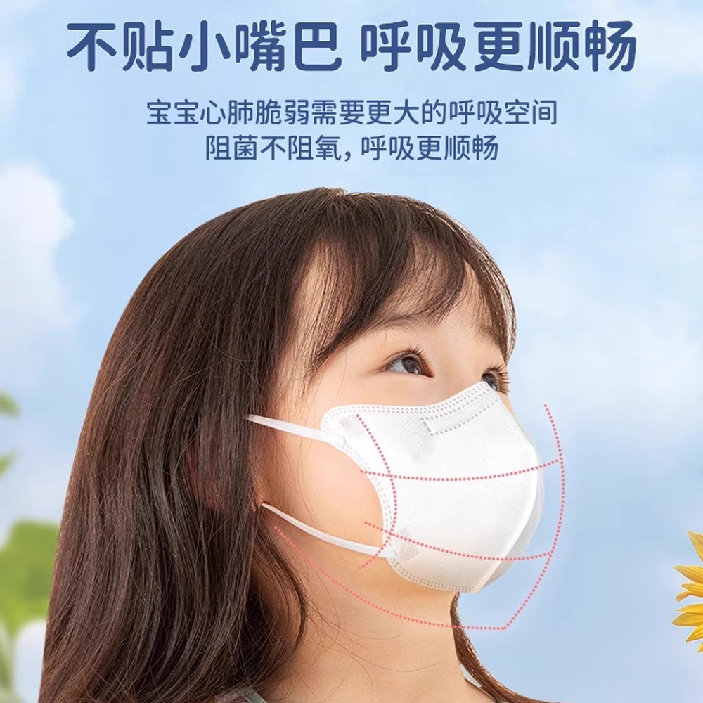 N95口罩儿童专用3D立体一次性防护工业粉尘独立包装3-6岁口罩02 - 图0