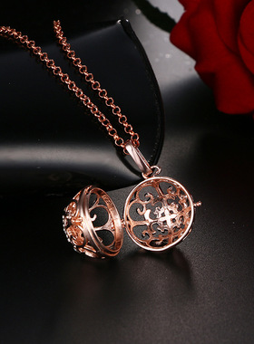 Mexico Chime Music Angel Ball Caller Locket Necklace Vintage