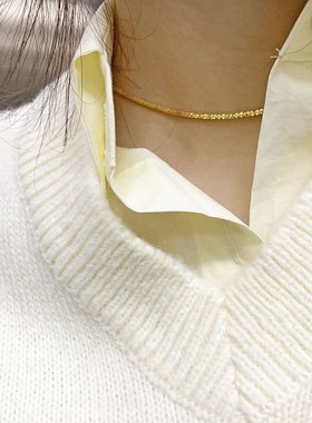 A  Golden Clavicle Necklace Titanium Steel Jewelry Luxury C