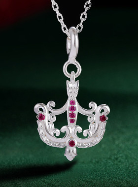 S925纯银藏式爱神之箭弓钩情侣项链吊坠作明佛母法器设计金银双色