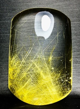 天然水晶原石发晶黄发晶钛晶幽灵平安无事牌方牌挂件项链吊坠男女