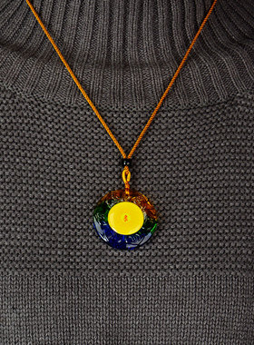 绿度母吊坠结缘六字真言经文楞严咒挂件护身符男女士项链