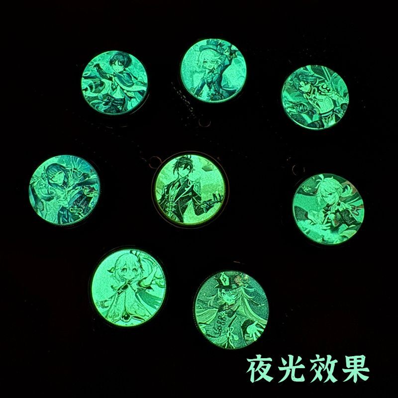 原神怀表周边散兵魈摩拉元素夜光旋转项链神之眼石英表钥匙扣挂件