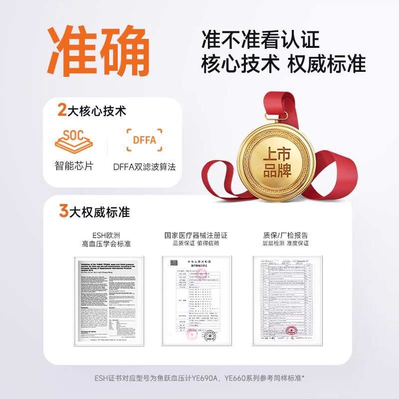 鱼跃电子血压计老人家用充电医院用精准正品测量仪器官方旗舰店