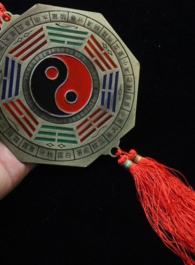 极速八挂镜子大门阴阳八r卦入户农村电梯门对楼梯镇铜镜转九宫家