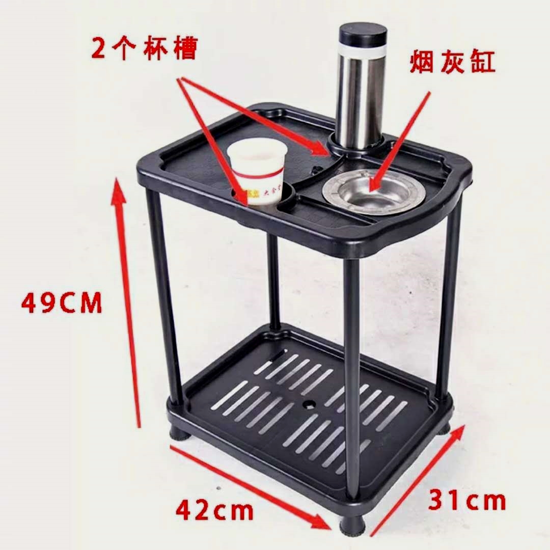 麻将机旁边的小茶几棋牌室茶水台架麻将桌机麻烟灰缸放水杯架茶几 - 图2