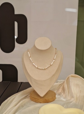 DIY银色白色法棍珍珠项链手链朱丹同款高级原创首饰