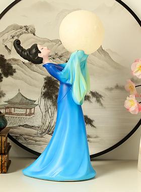 只此青绿月球灯月亮灯摆件卧室客厅氛围感家居装饰品国风文创礼物
