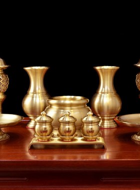 速发堂口纯铜香炉碗家用供盘仙家供插杯供果奉花瓶堂口灯水电供灯