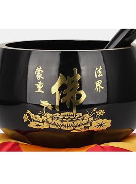 莲花铜磬佛字铜钵修行钵佛音碗颂钵佛具铜庆瑜伽铜钵法器铜钵盂