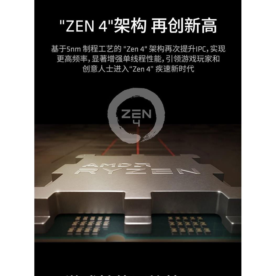 AMD锐龙7500F/7600/7700/7900X/7950X 7800X3D散片盒装CPU处理器-图0