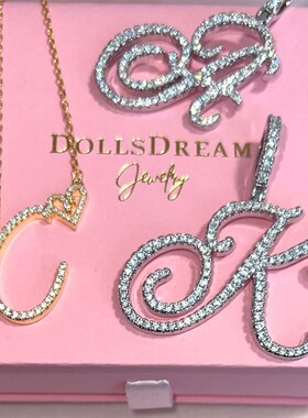 极速Cursive Initial Necklace 26 LetterW Pendant