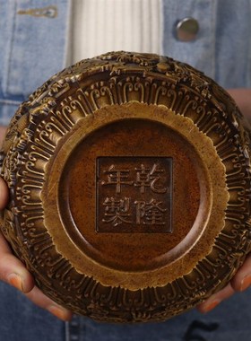 极速精铜藏经色九龙罐茶s叶罐储物罐龙缸为精铜铸造九条祥龙家居