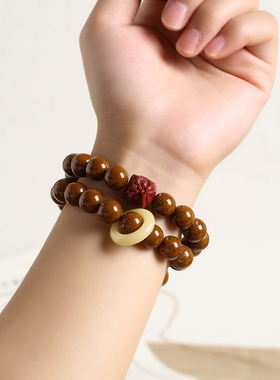 新品招财紫金鼠手串手串光珠y菩提子醒狮手持念珠手把件佛珠文玩