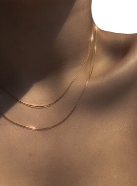 极速Korean Fashion Jewelry Necklace Soft Snake BoneV Chain D
