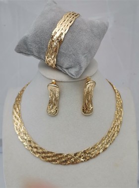 极速Africa Nigeria oJewelry Fashion Dubai Gold Jewelry Set N