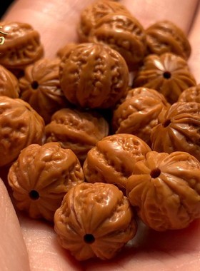 极速猴头手串雕刻京八棱野生文玩B小核桃矮桩蛤蟆头核雕手持非橄