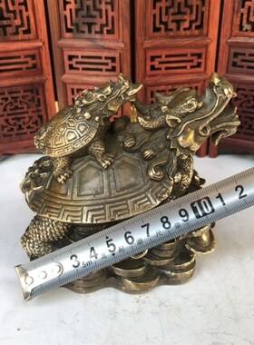 新品古玩铜器收藏犀牛望月摆件优质黄铜 做工精致 造型Z雅致 古色