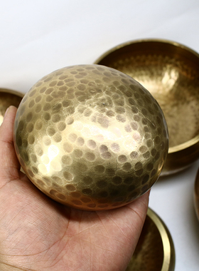 速发尼泊疗手工纯响铜尔音碗颂钵转经碗瑜伽钵摆件铜罄音佛静心钵