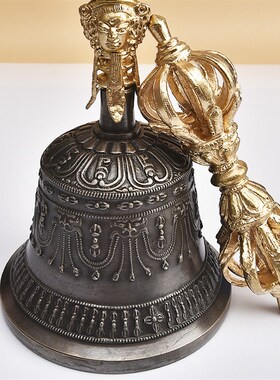 速发多款五股刚金铃杵纯铜尼泊尔藏式金股九刚铃西藏家用铃铛金刚