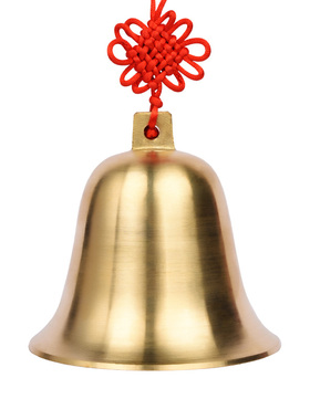 极速铜铃铛纯铜铜钟o摆件大小号风铃铜铃光面挂钟大门中式家居装