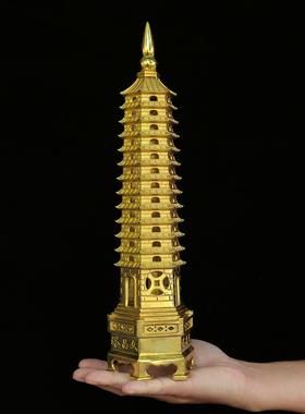 精工纯铜文昌塔宝塔7层9层13层镇妖塔家居书房书桌办公室学生摆件