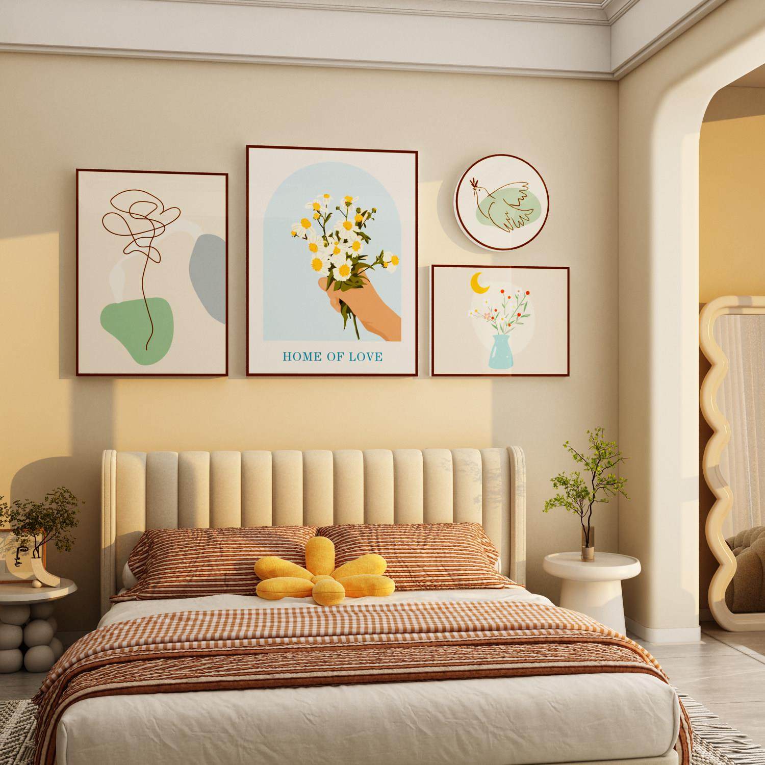 卧室装饰房间布置客厅电视背景墙面出租屋民宿床头壁纸贴画 画自,淘宝优惠券,粉丝福利购,淘宝优惠卷