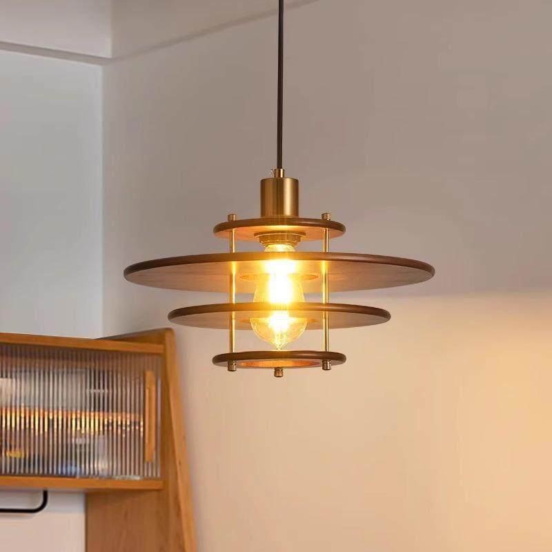 中古南洋风实木飞碟餐厅PH5吊灯胡桃木复古吧台餐桌民宿茶室灯具,淘宝优惠券,粉丝福利购,淘宝优惠卷