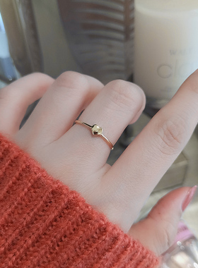 极速纯银小爱心戒指女ins潮y可调节小众设计学生超细关节戒极简风