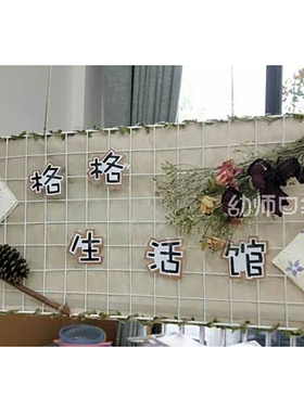 新品幼儿园植物角环创墙面装饰主题墙吊饰铁L艺网格照片墙INS北欧