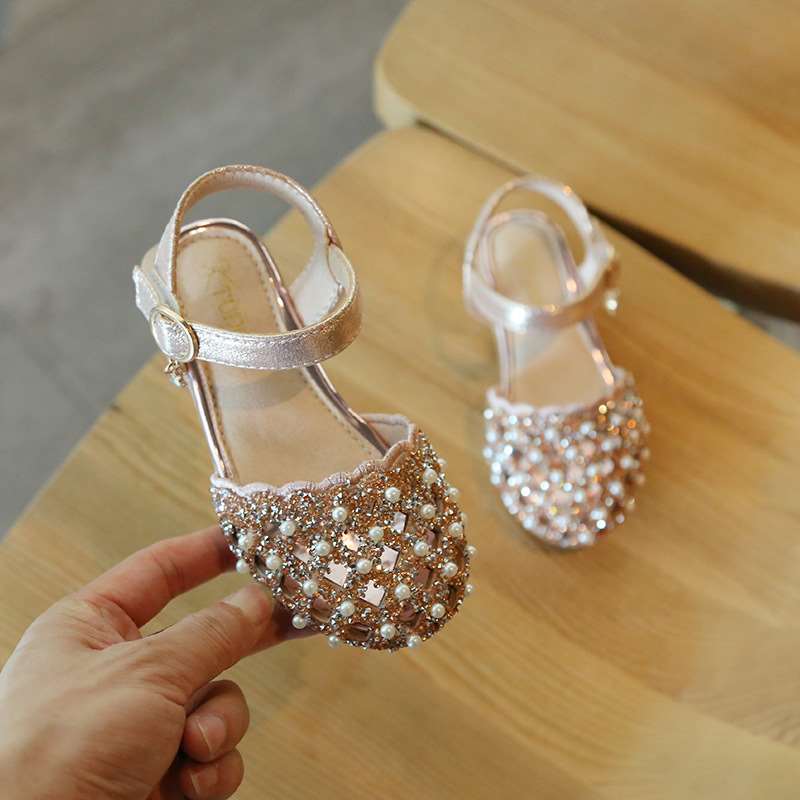 新品Summer girls princess sandals sequined rhinestones girls