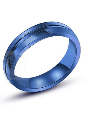 极速。 Simplfe black gold blue ring fashion mens ring index