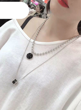 极速新款2021搭配T恤项链x小众设计女潮嘻哈长版百搭吊坠毛衣炼挂