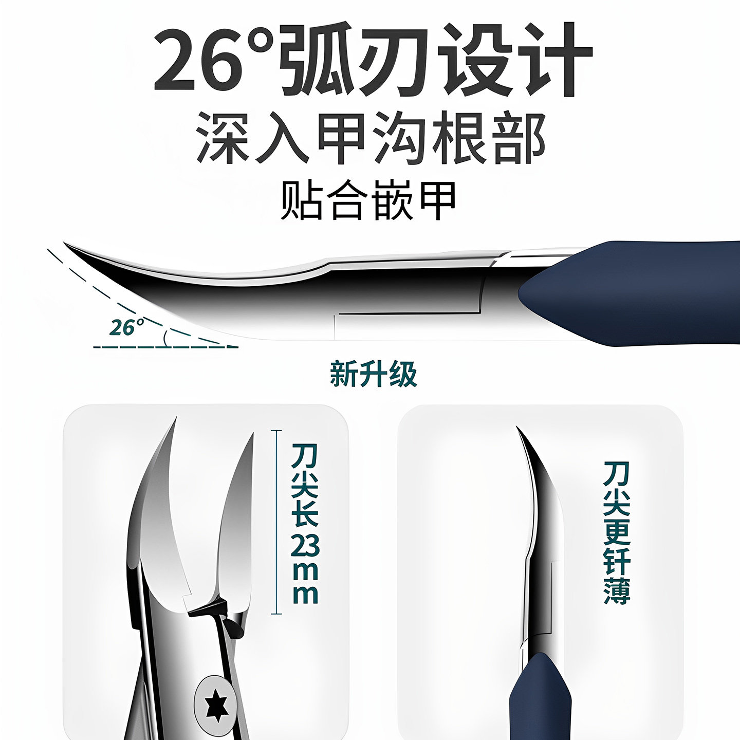 新款德国工艺甲沟专用炎指甲钳指甲剪刀套装鹰嘴斜口修脚工具神器 - 图1