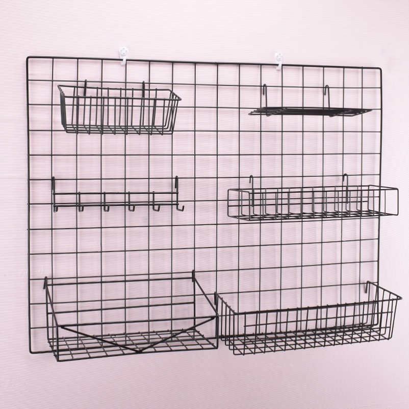 铁丝网挂篮托盘置物架收纳筐宿舍超市货架洞洞板挂网篮子鞋架网兜 - 图0
