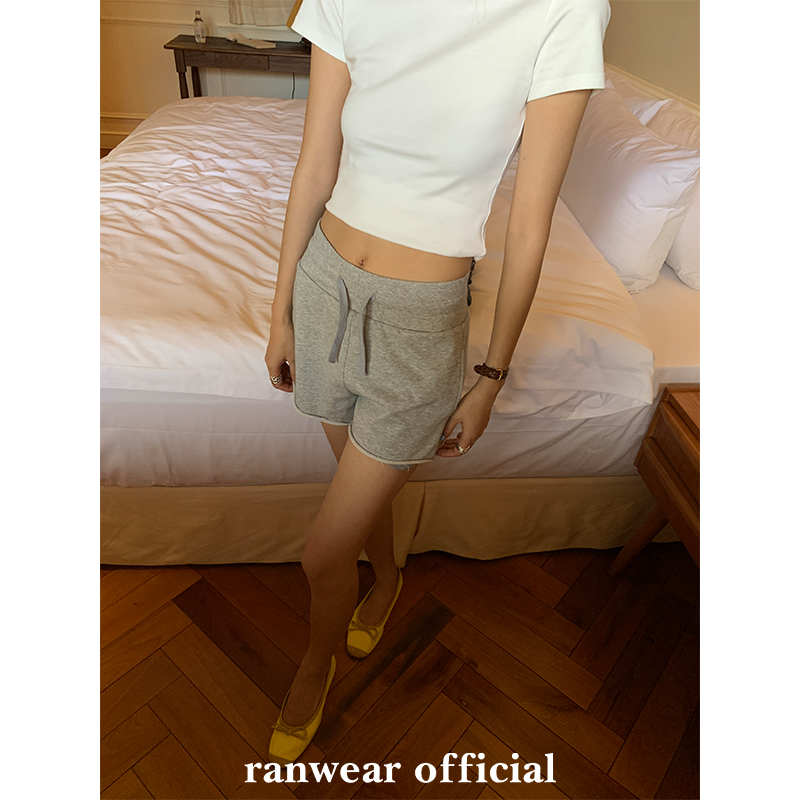 Ranwear 好穿到天天穿的短裤 定制迷彩宽腰头舒适运动抽绳短裤女 - 图3