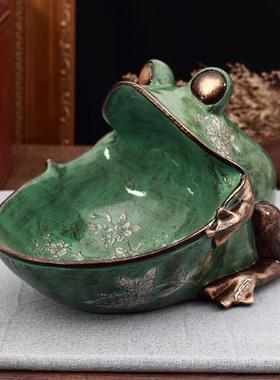 创意家居装饰品入户玄关收纳摆件进门口放钥匙的收纳盒大嘴鱼怀旧