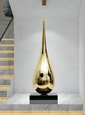 轻奢极简创意水滴雕塑软摆件玄关客厅商场酒店样板间过道装饰品