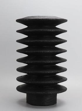 现代新中式禅意炭黑花瓶花器样板房家居客厅书房玄关软装饰品摆件