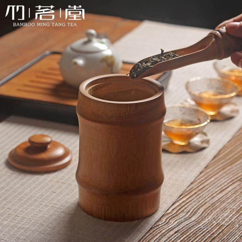 密封竹茶叶罐子 大号竹筒储茶叶盒 普洱竹木制收纳通用包装桶茶具,淘宝优惠券,粉丝福利购,淘宝优惠卷
