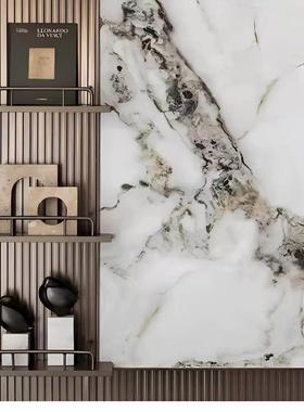 现代样板间客厅书房背景墙电视柜洞石摆件陶瓷花器摆件