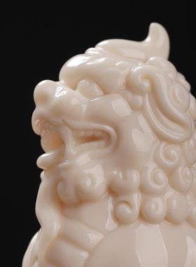 素茗《天禄貔貅》中式手工陶瓷实心摆件办公室书房桌面装饰品送礼