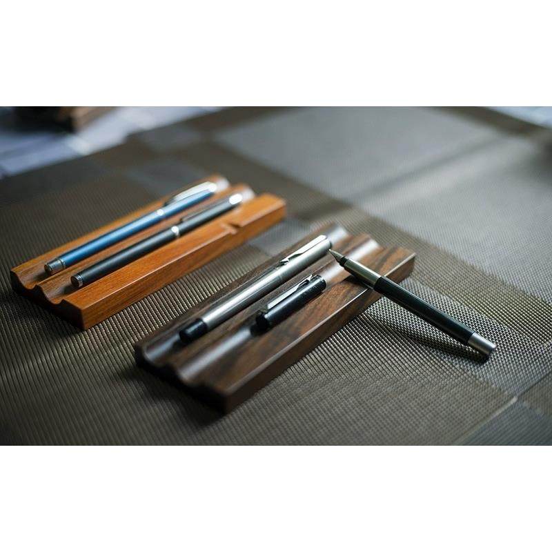 钢笔笔搁实木三槽笔架简约创意双水槽笔座桌面收纳摆件单水槽笔托,淘宝优惠券,粉丝福利购,淘宝优惠卷