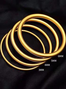 古法传承手镯女仿真黄金正品实心越南沙金素圈不掉色福牌手链首饰