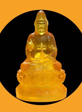 速发观中音佛像摆件菩居家萨供奉持经树脂坐莲观音水琉璃世式供台