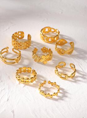 Cheap Stainless Steel Jewelry Rings Set For Women 18k Gold P