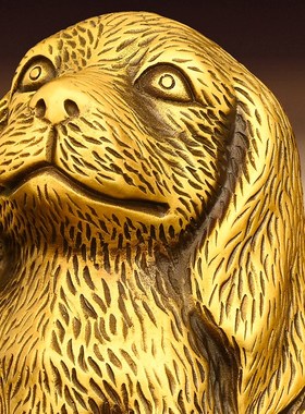 速发铜狗摆件纯铜坐地生财狗生肖狗长桌狗家居玄毛办公室关面装饰