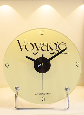 速发奶油风时钟表摆装式钟颜值座高客厅电视柜玄关摆件家居台饰品